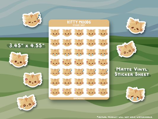 kitty moods ⟡ sticker sheet