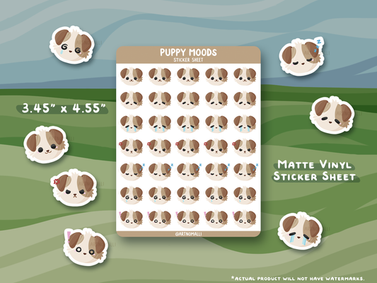 puppy moods ⟡ sticker sheet